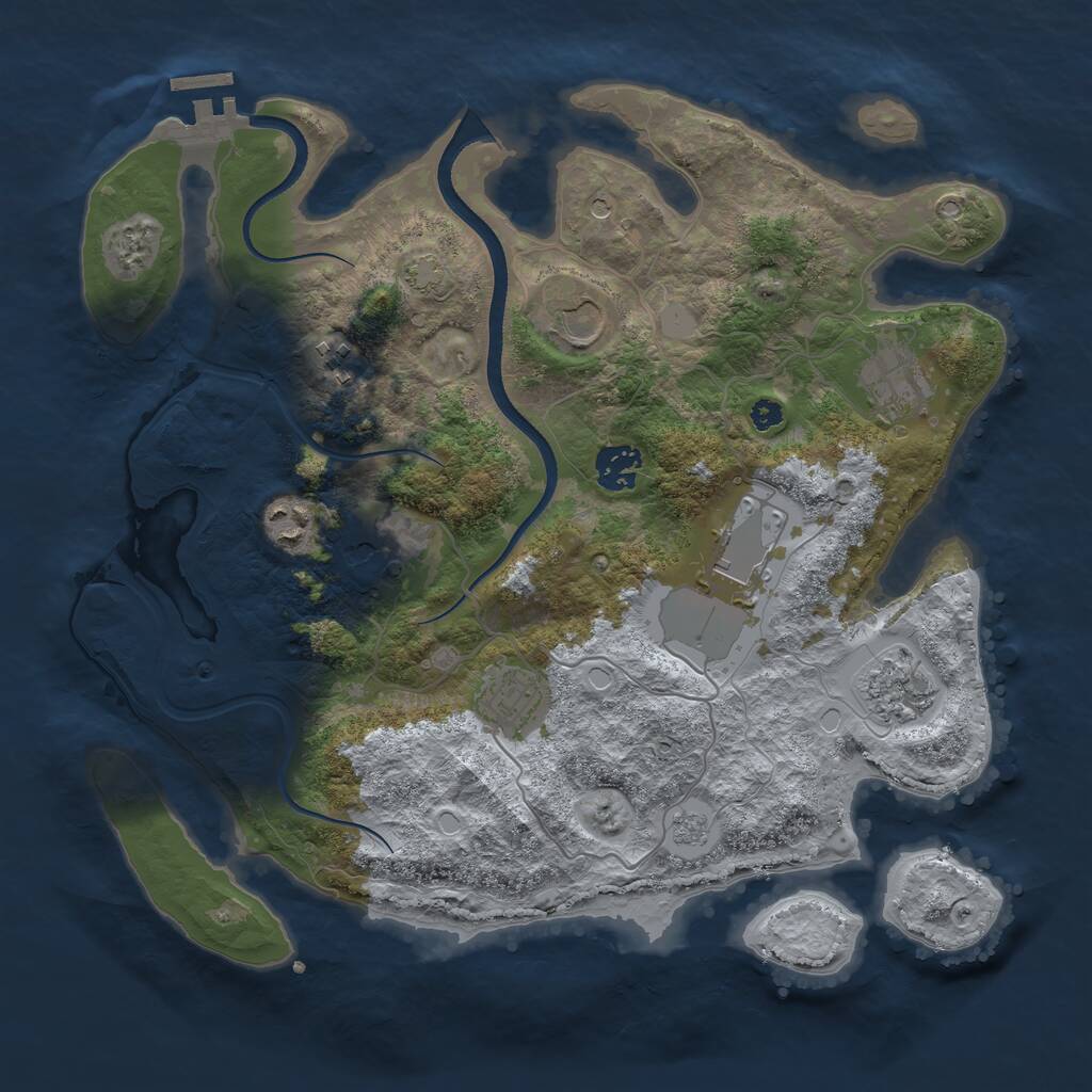 Rust Map: Procedural Map, Size: 3500, Seed: 5673371, 14 Monuments