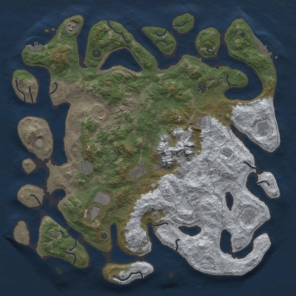 Rust Map: Procedural Map, Size: 5000, Seed: 2750914, 20 Monuments