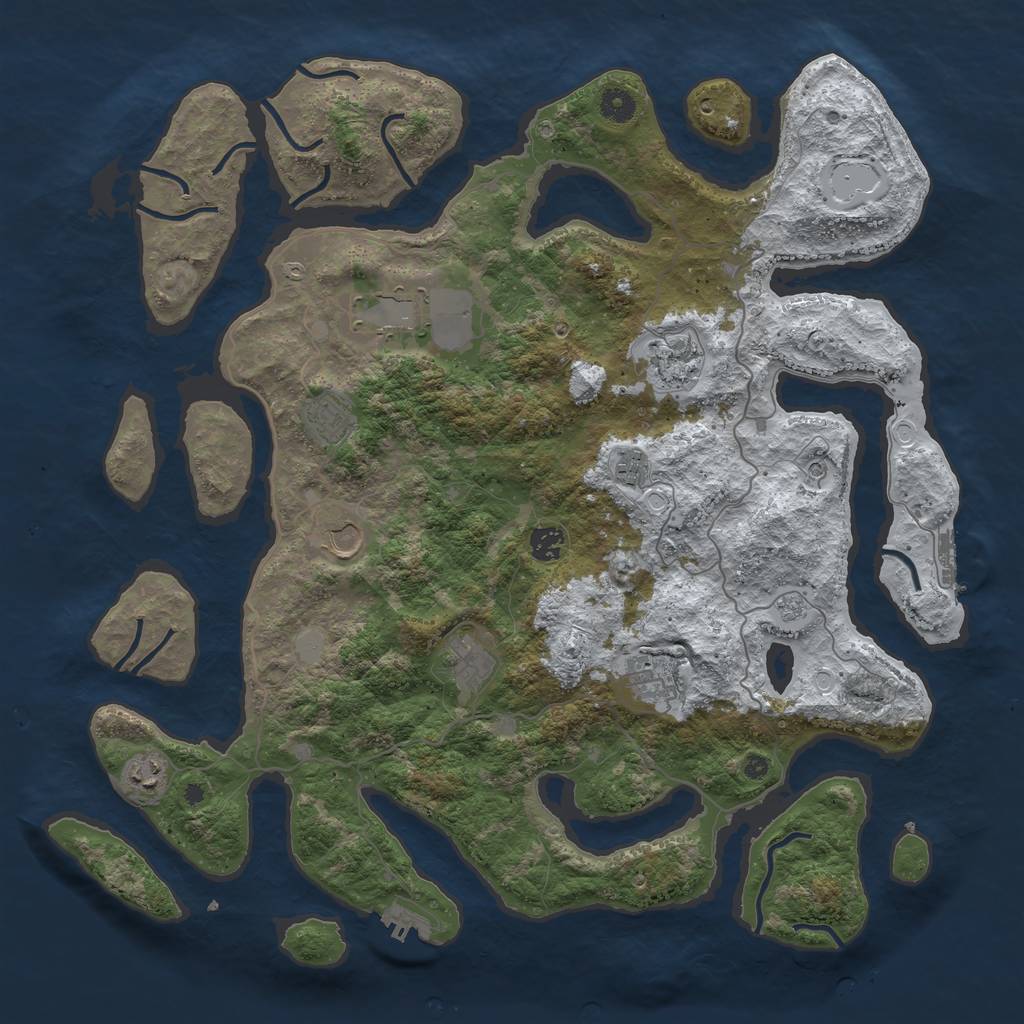 Rust Map: Procedural Map, Size: 4400, Seed: 473893586, 18 Monuments