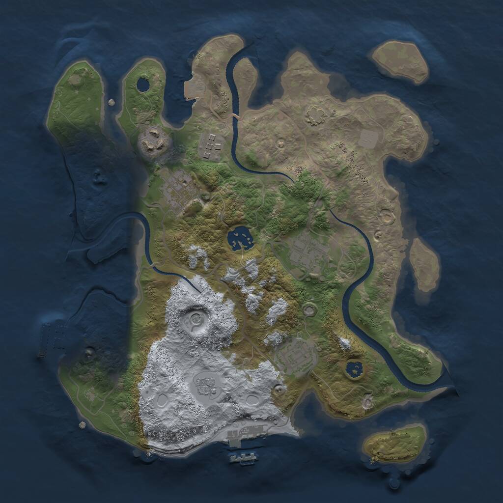 Rust Map: Procedural Map, Size: 3000, Seed: 502907314, 12 Monuments