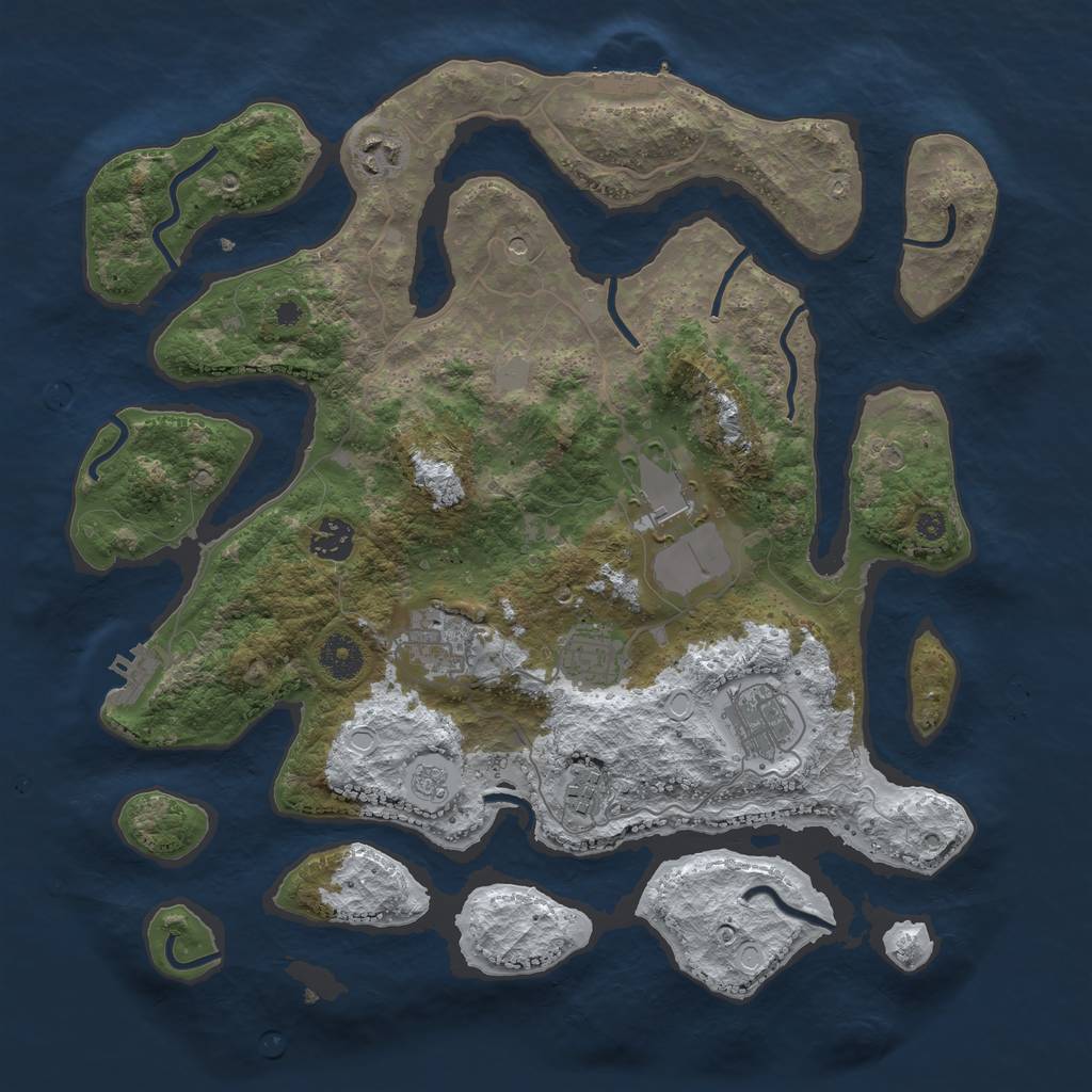 Rust Map: Procedural Map, Size: 3750, Seed: 1642280170, 16 Monuments