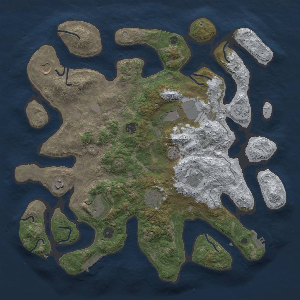 Rust Map: Procedural Map, Size: 4100, Seed: 19000000, 17 Monuments