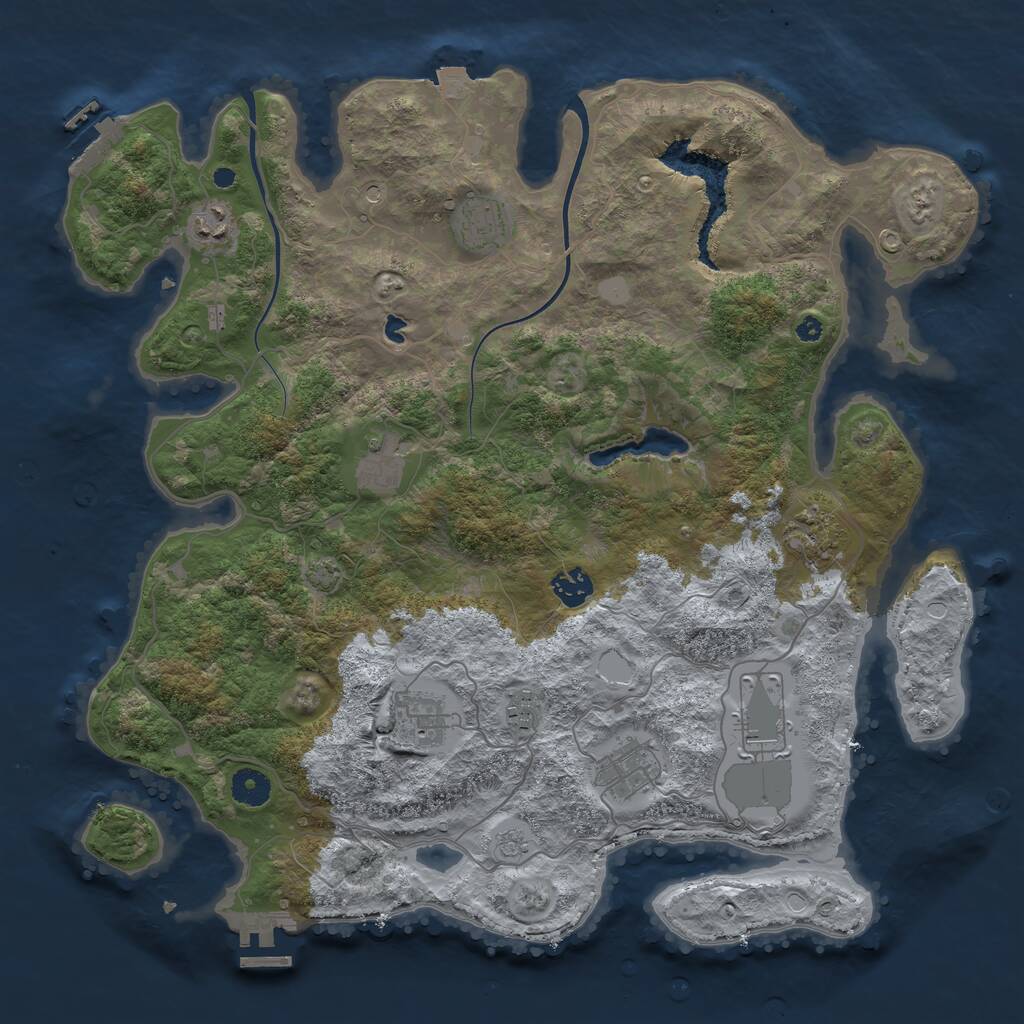 Rust Map: Procedural Map, Size: 4000, Seed: 1165953, 15 Monuments