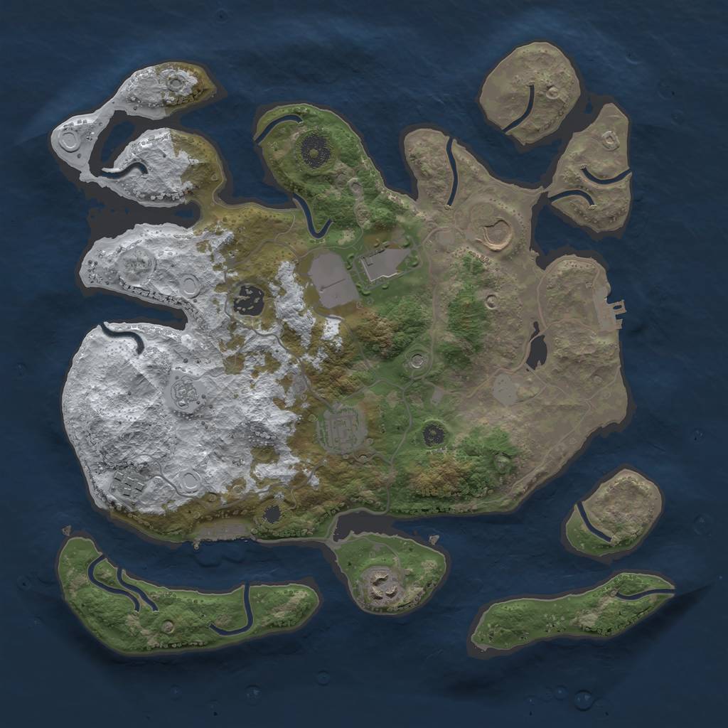 Rust Map: Procedural Map, Size: 3500, Seed: 716467607, 15 Monuments