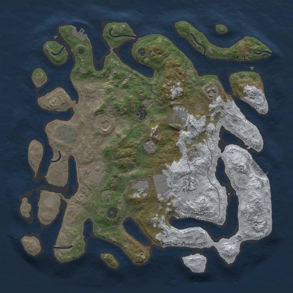Rust Map: Procedural Map, Size: 4000, Seed: 456839728, 18 Monuments