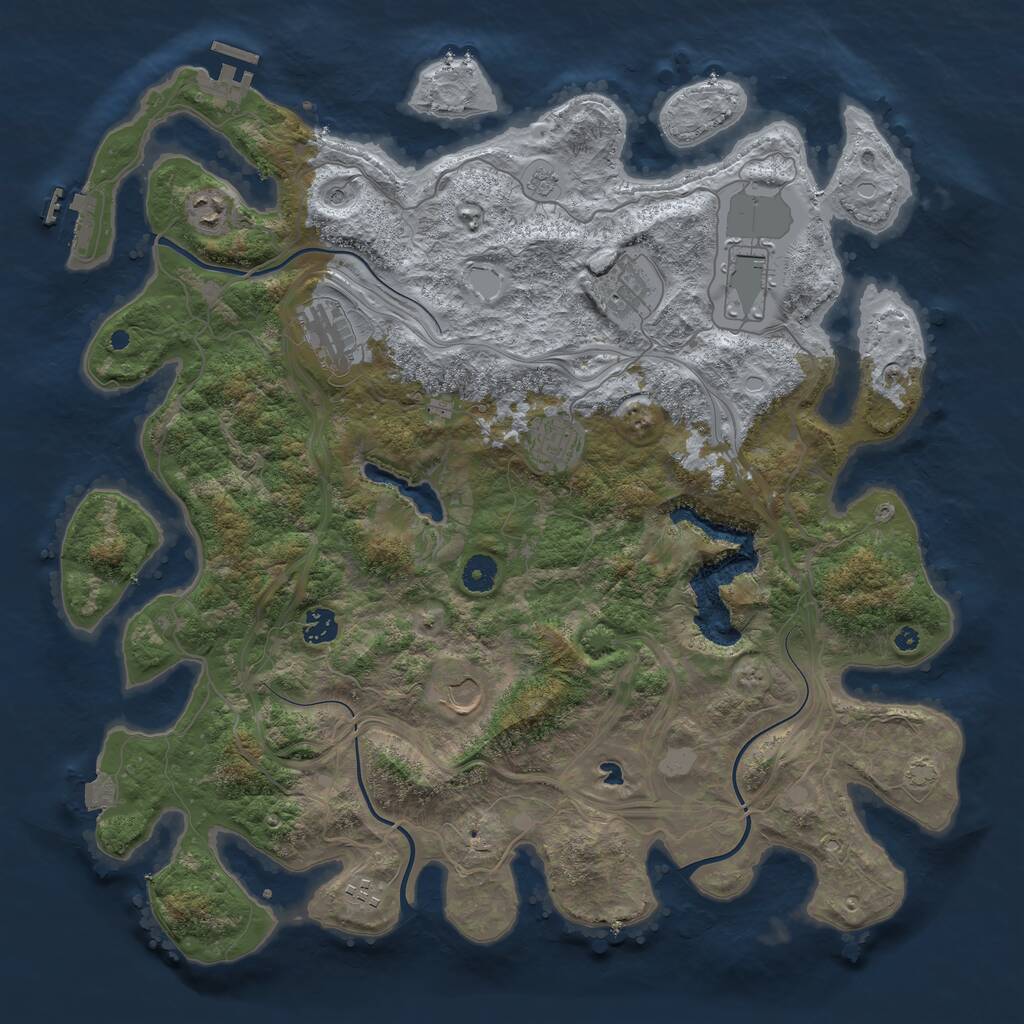 Rust Map: Procedural Map, Size: 4269, Seed: 2147483645, 14 Monuments