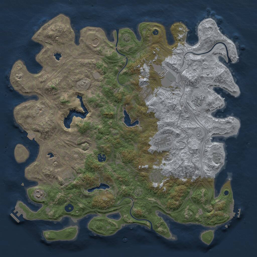 Rust Map: Procedural Map, Size: 4500, Seed: 1779977, 16 Monuments
