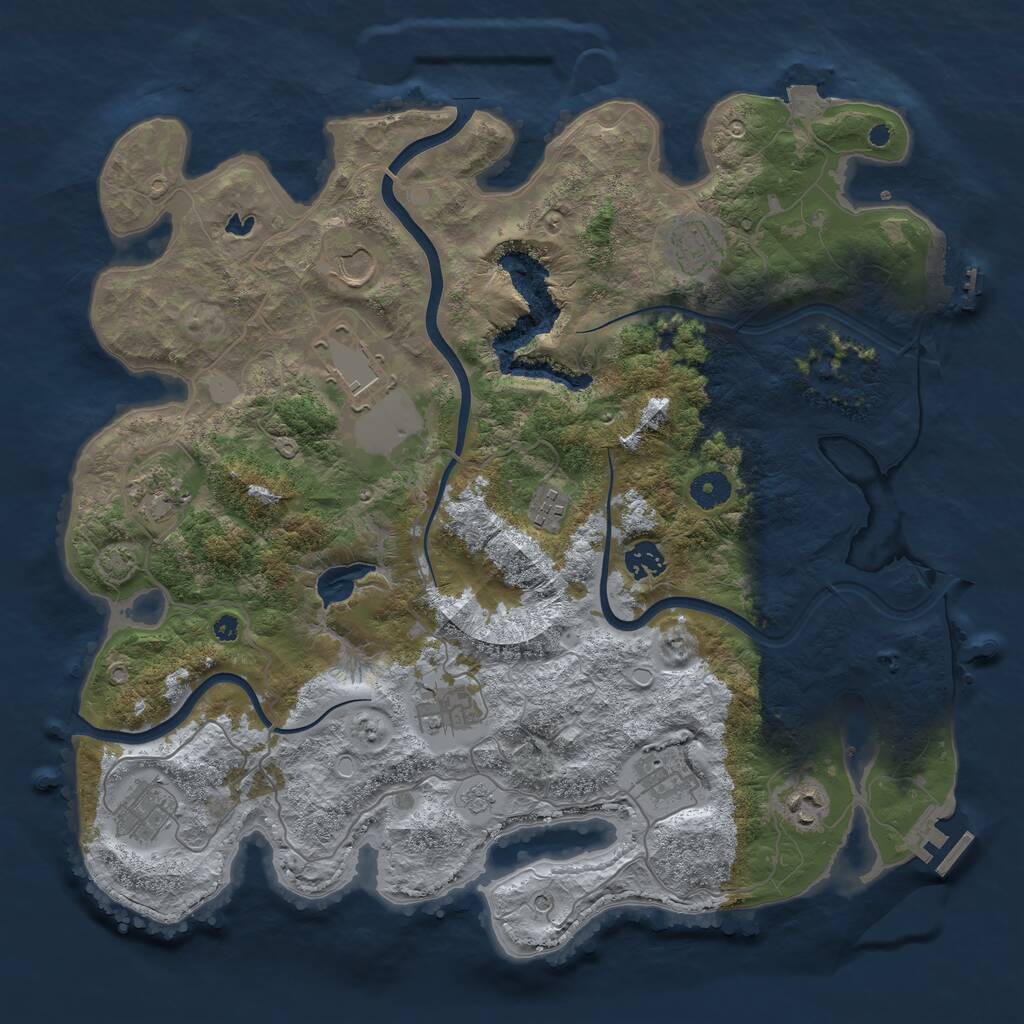 Rust Map: Procedural Map, Size: 4000, Seed: 799241563, 16 Monuments