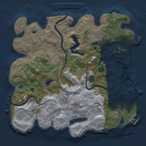 Thumbnail Rust Map: Procedural Map, Size: 4000, Seed: 799241563, 16 Monuments