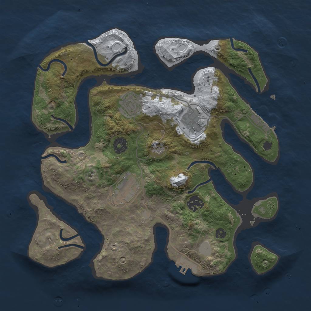 Rust Map: Procedural Map, Size: 3000, Seed: 1658669758, 12 Monuments