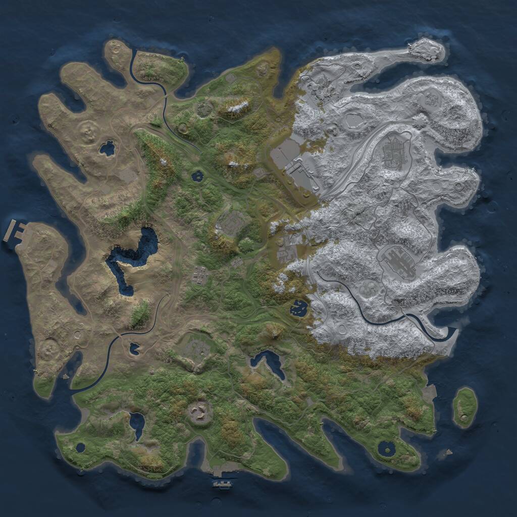 Rust Map: Procedural Map, Size: 4500, Seed: 187, 16 Monuments