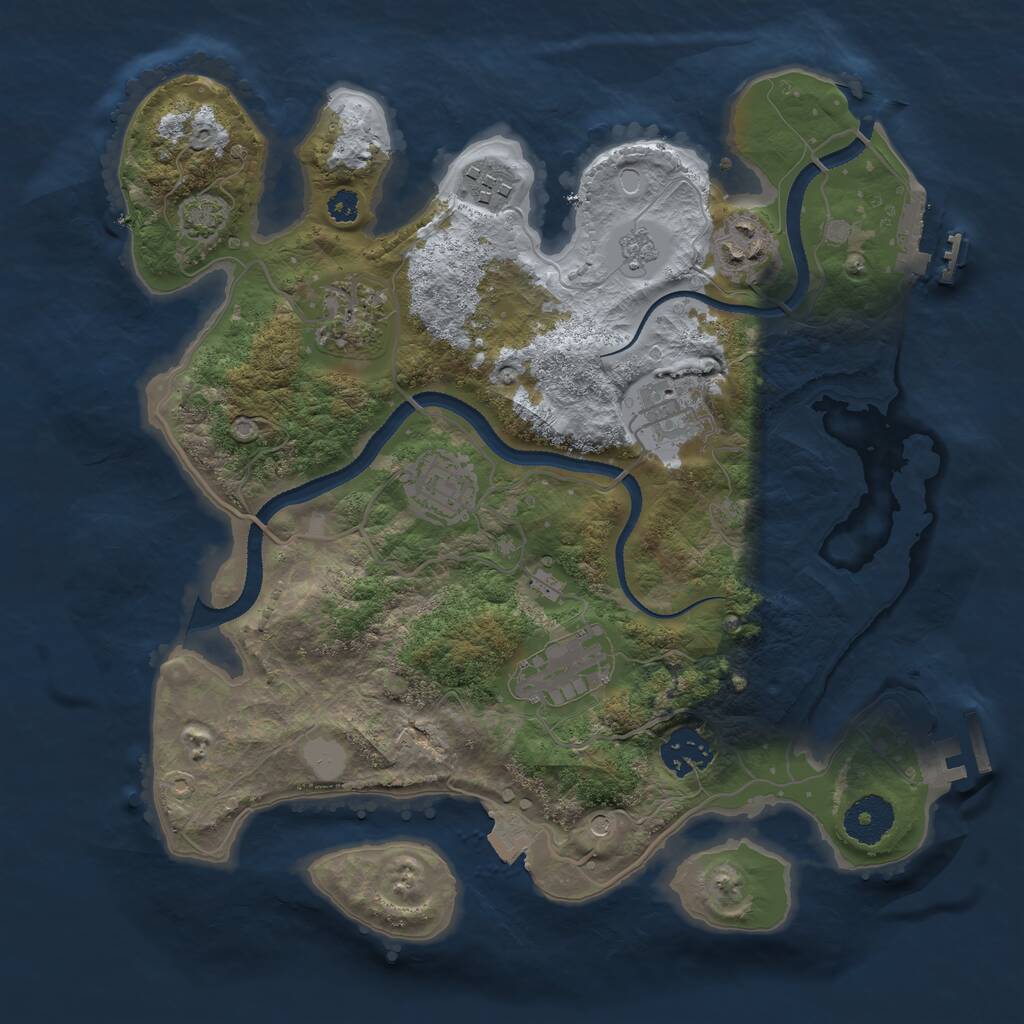 Rust Map: Procedural Map, Size: 3200, Seed: 455, 13 Monuments
