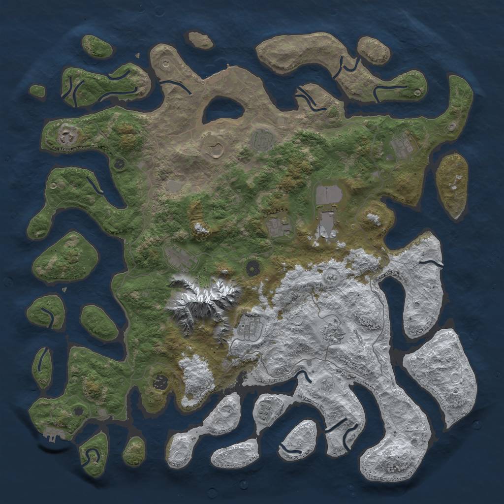 Rust Map: Procedural Map, Size: 5000, Seed: 232874791, 20 Monuments
