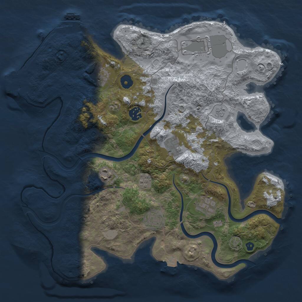 Rust Map: Procedural Map, Size: 3500, Seed: 1451310605, 14 Monuments