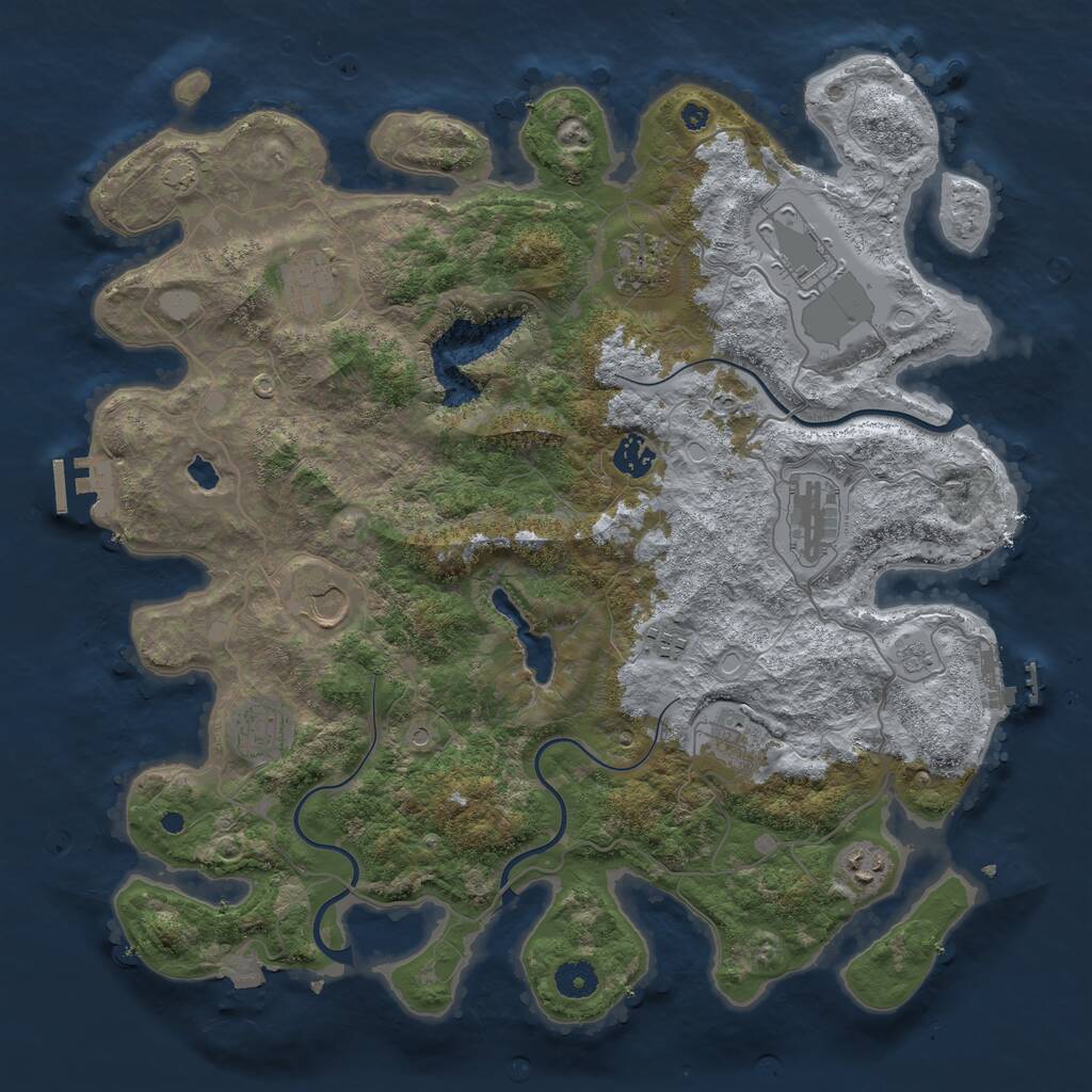 Rust Map: Procedural Map, Size: 4050, Seed: 216570013, 16 Monuments