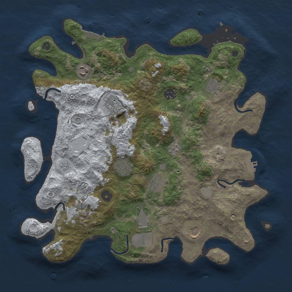 Rust Map: Procedural Map, Size: 3800, Seed: 1769879685, 19 Monuments