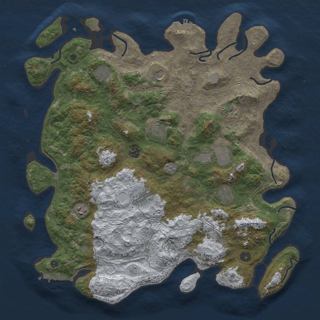Rust Map: Procedural Map, Size: 4500, Seed: 59370238, 19 Monuments