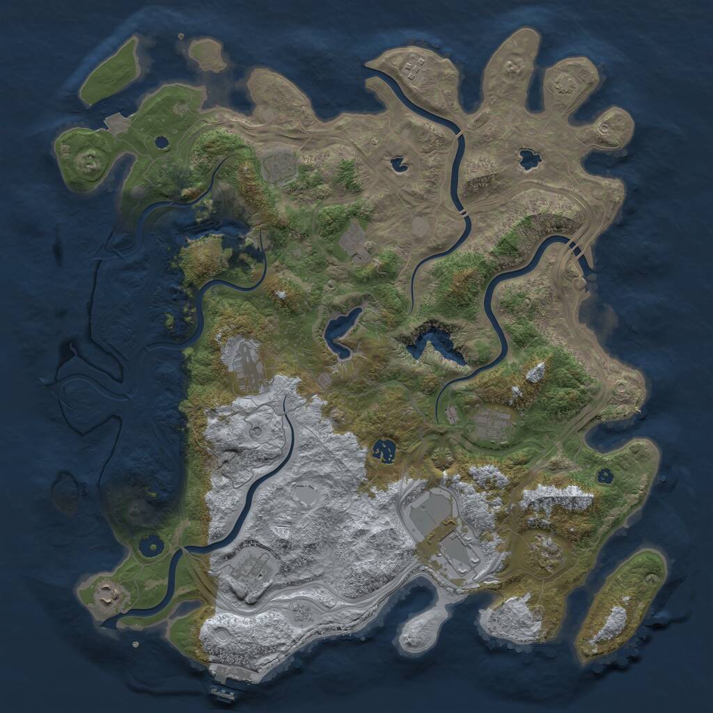 Rust Map: Procedural Map, Size: 4500, Seed: 59370238, 15 Monuments