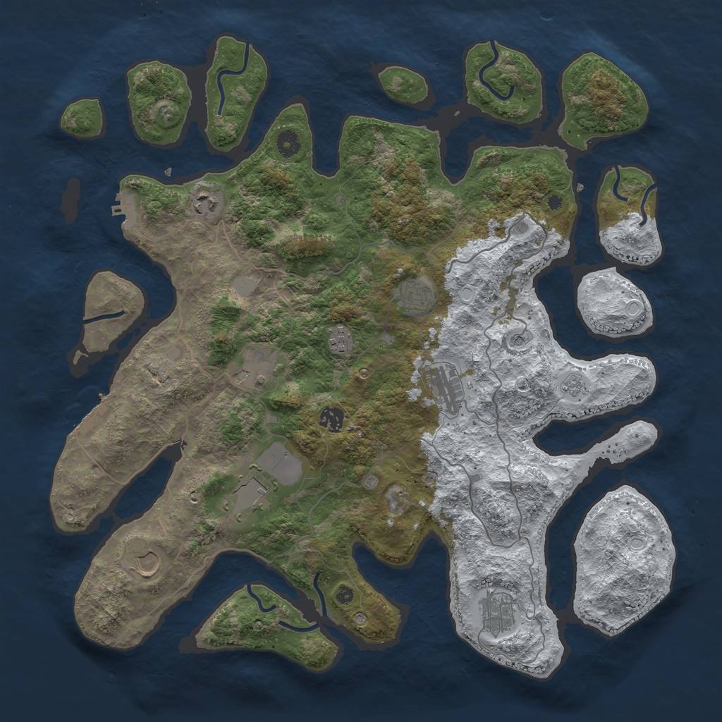 Rust Map: Procedural Map, Size: 4300, Seed: 601431, 18 Monuments