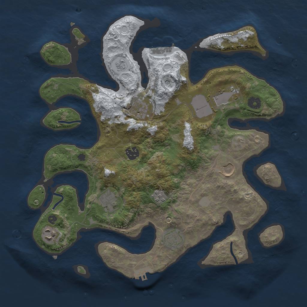 Rust Map: Procedural Map, Size: 3500, Seed: 58482, 17 Monuments