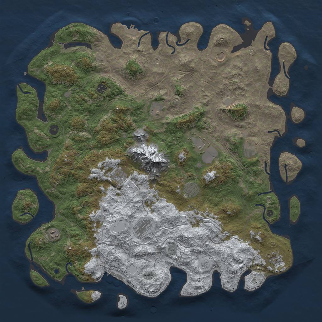 Rust Map: Procedural Map, Size: 5000, Seed: 88888880, 20 Monuments
