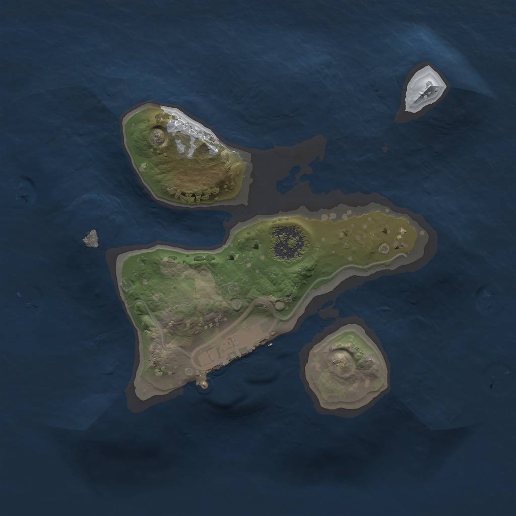 Rust Map: Procedural Map, Size: 1600, Seed: 13825, 5 Monuments