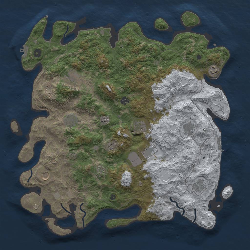 Rust Map: Procedural Map, Size: 4500, Seed: 5768223, 20 Monuments