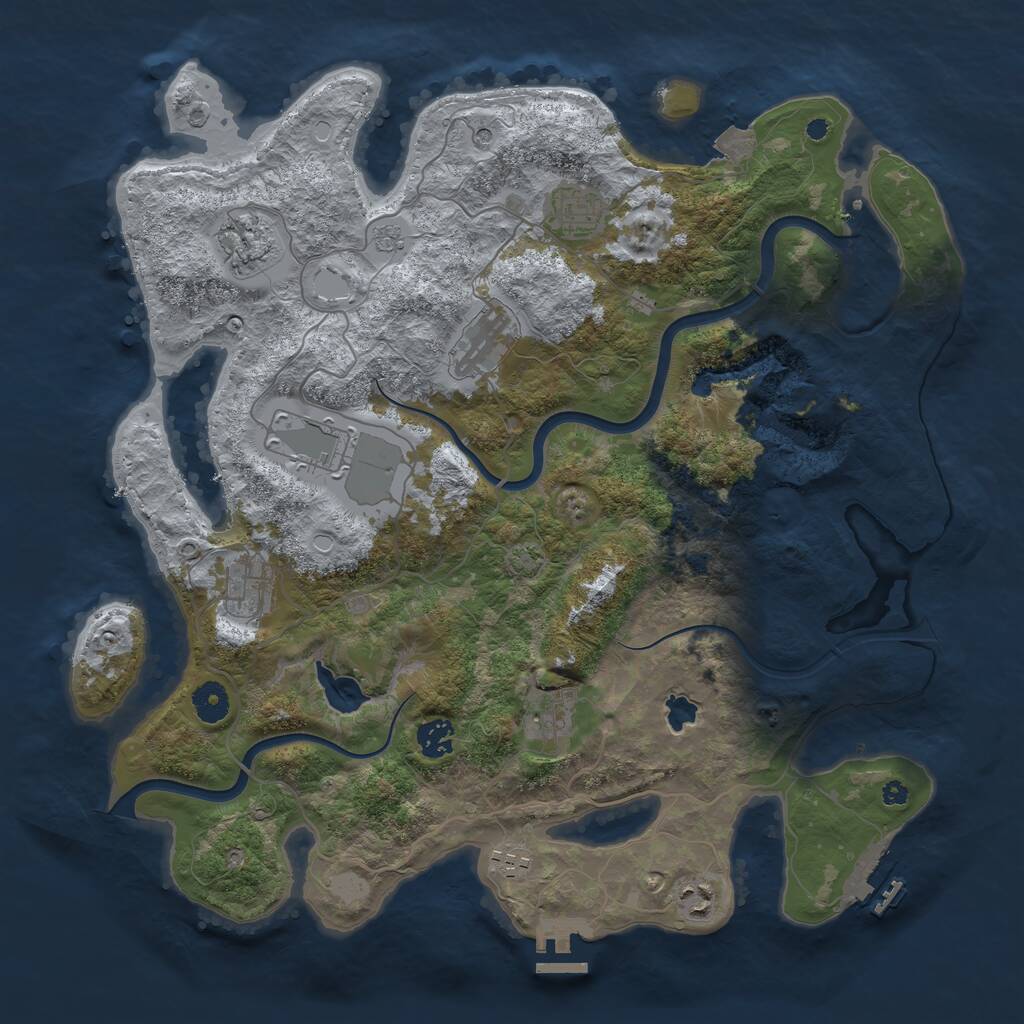 Rust Map: Procedural Map, Size: 4000, Seed: 376231919, 15 Monuments