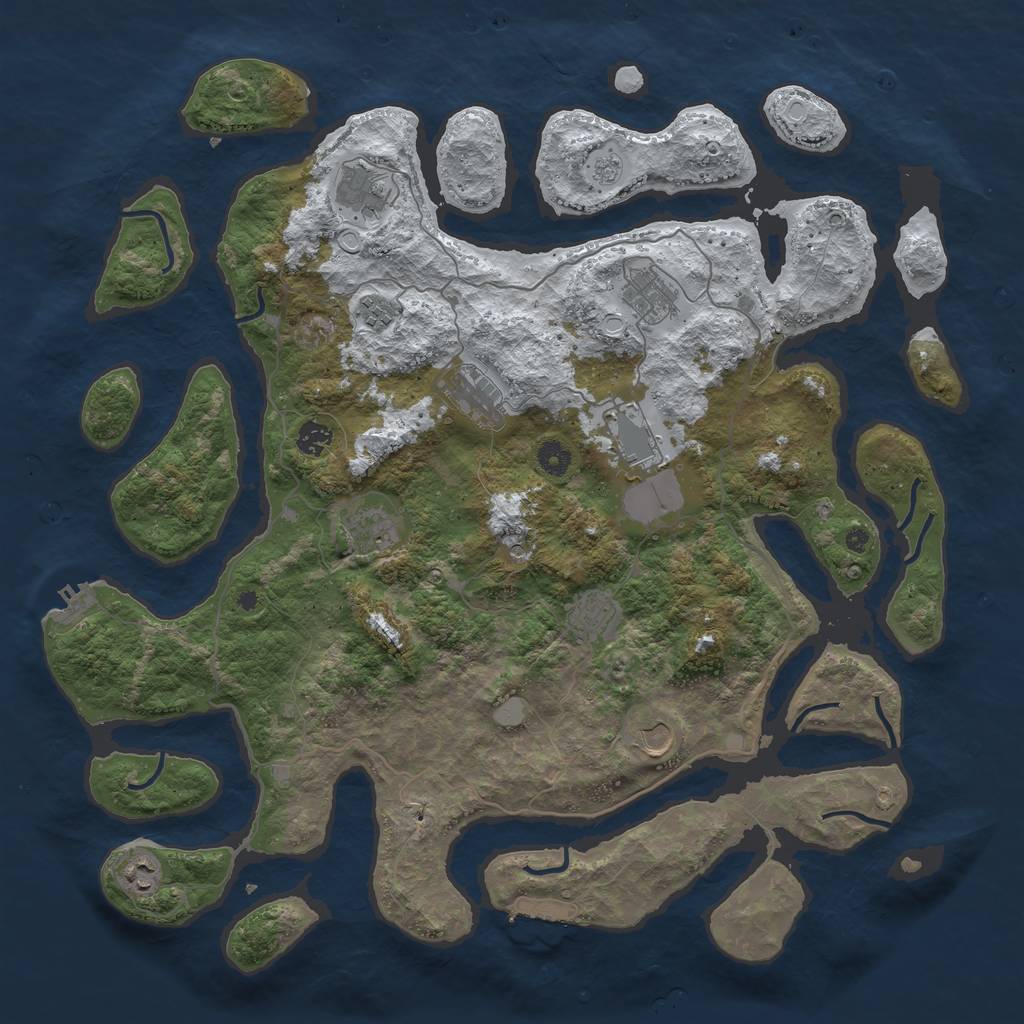 Rust Map: Procedural Map, Size: 4500, Seed: 6200373, 19 Monuments