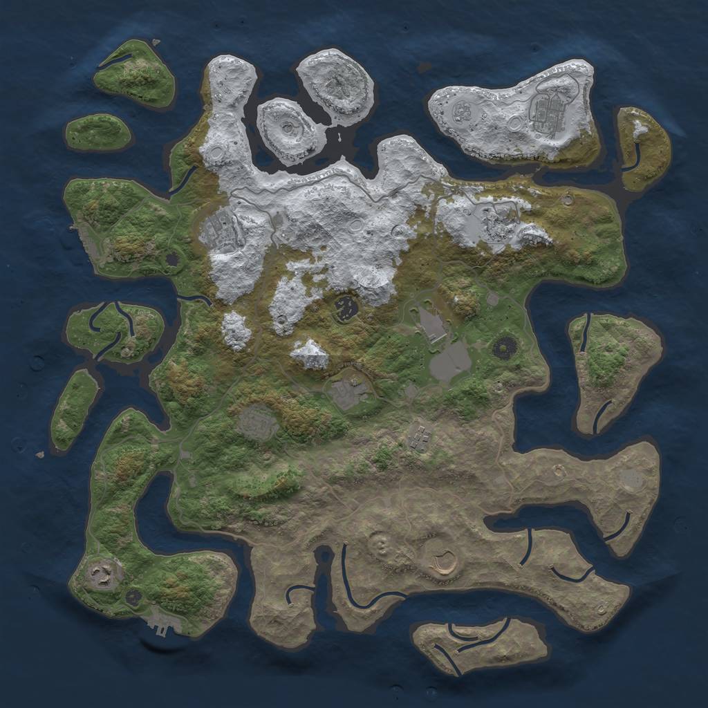 Rust Map: Procedural Map, Size: 4500, Seed: 1382671, 19 Monuments