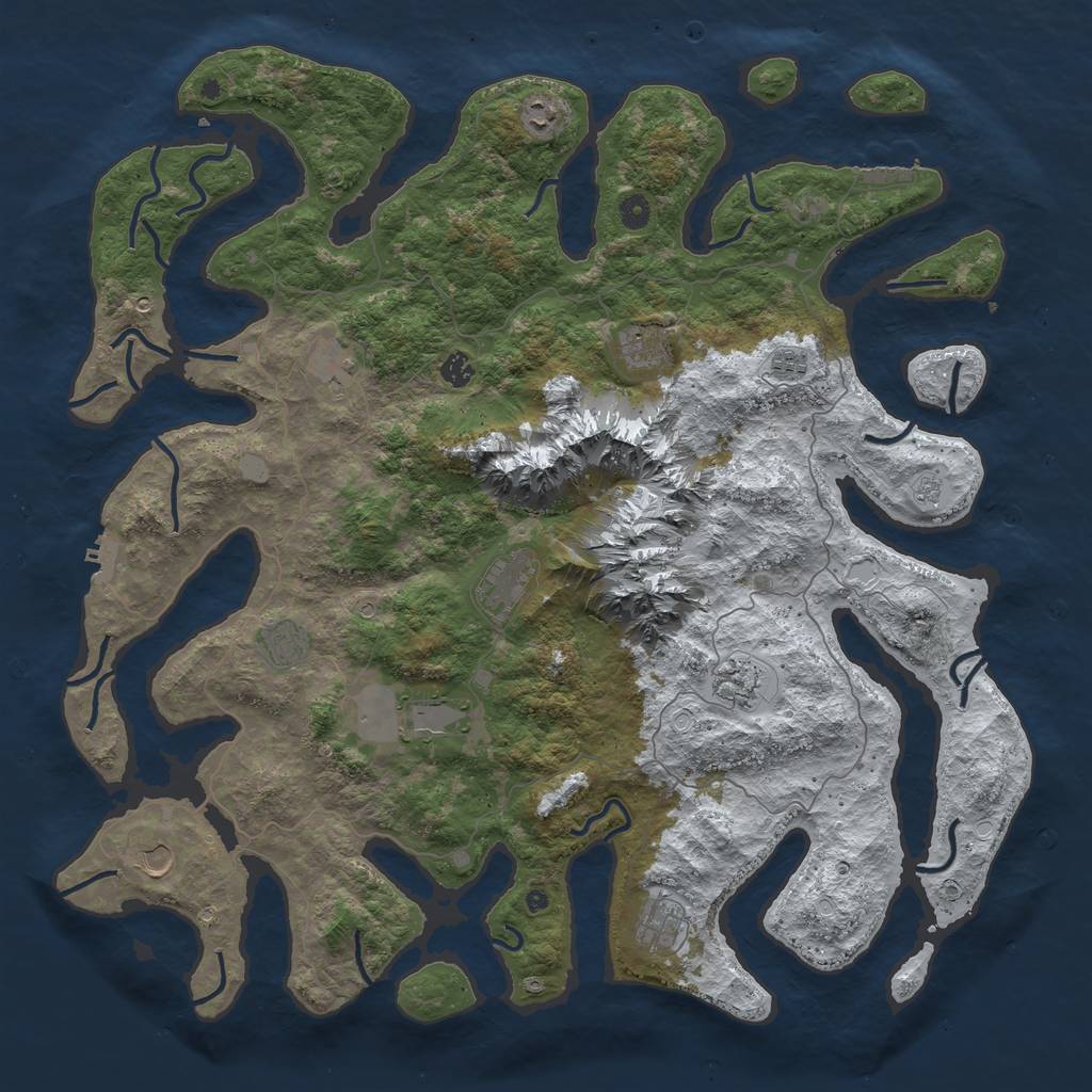 Rust Map: Procedural Map, Size: 5000, Seed: 8476200, 20 Monuments