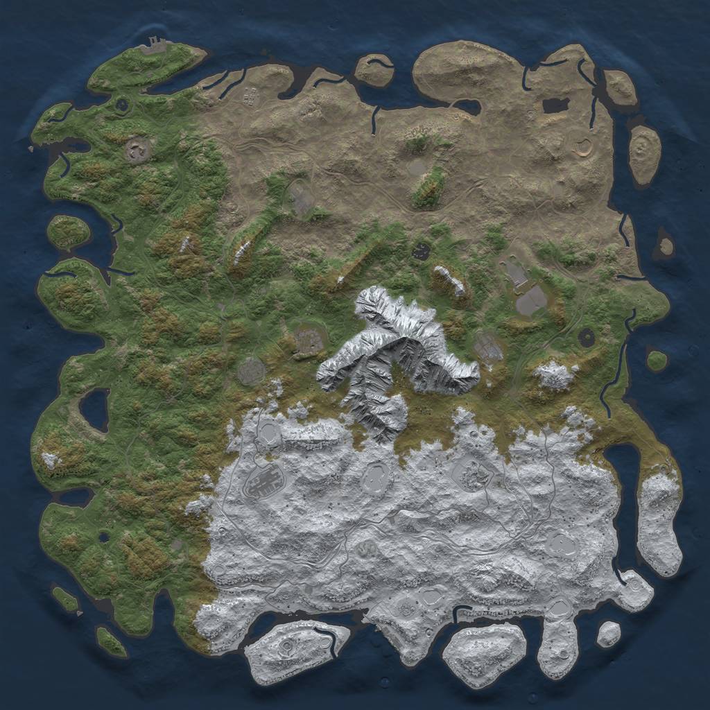 Rust Map: Procedural Map, Size: 6000, Seed: 19781985, 20 Monuments