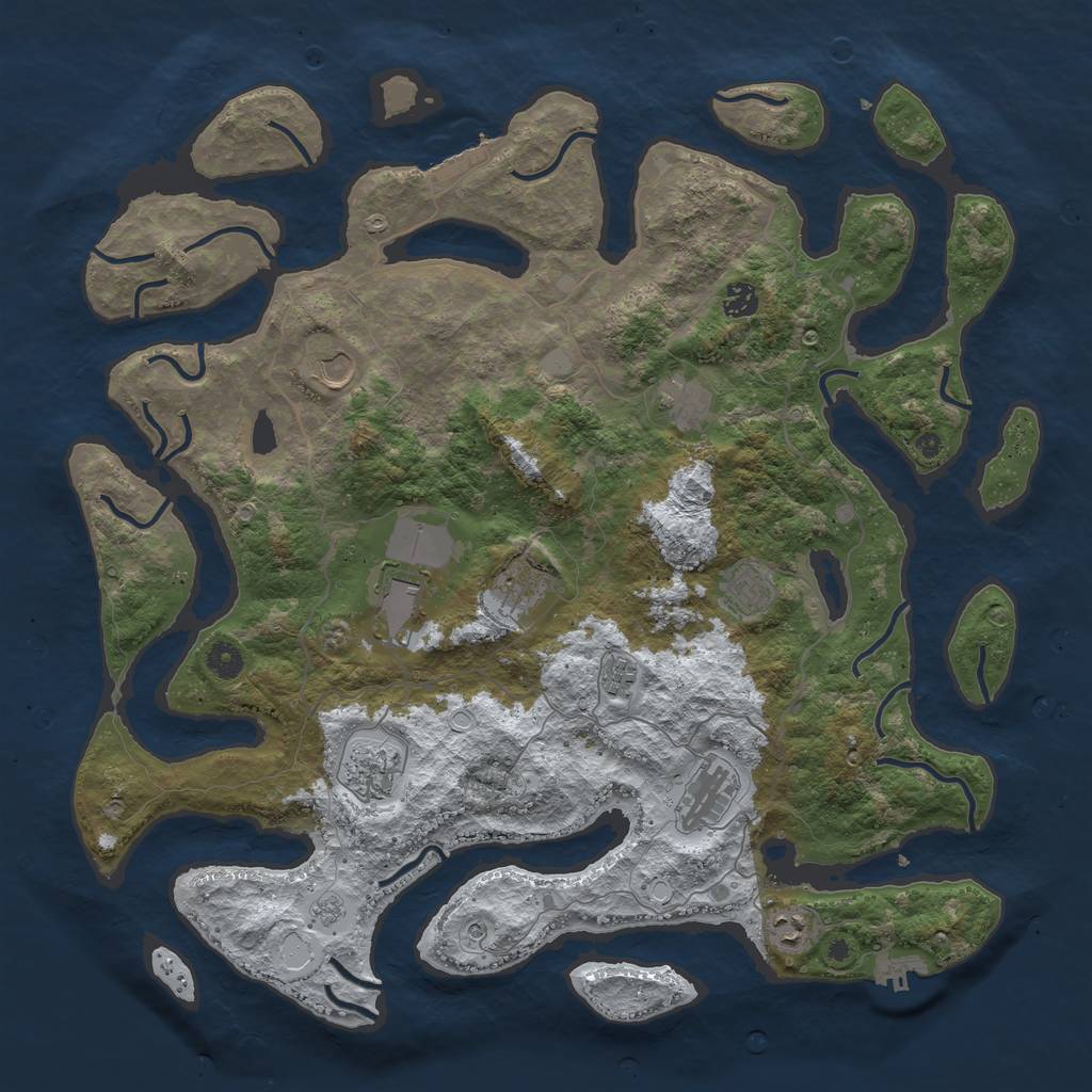 Rust Map: Procedural Map, Size: 4500, Seed: 4404622, 19 Monuments