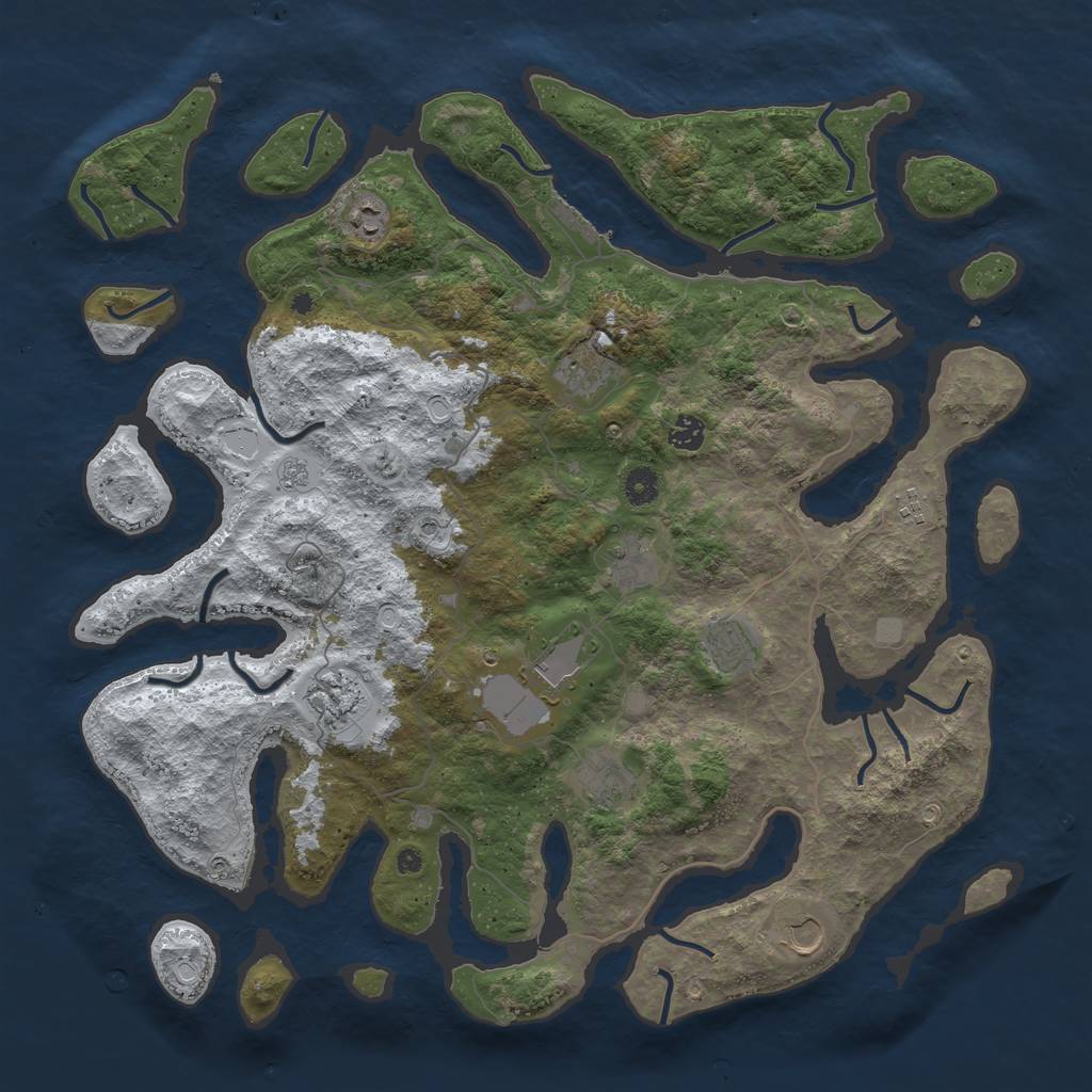 Rust Map: Procedural Map, Size: 4500, Seed: 1283881, 18 Monuments