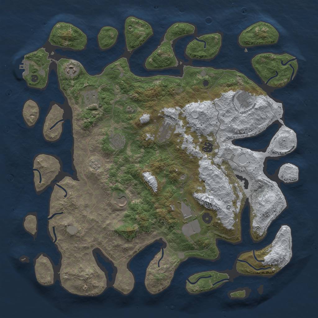 Rust Map: Procedural Map, Size: 4500, Seed: 4589795, 17 Monuments