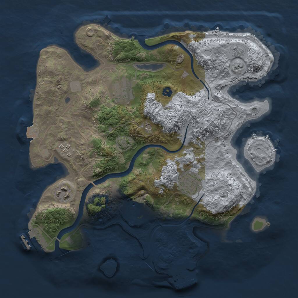 Rust Map: Procedural Map, Size: 3000, Seed: 1493356026, 11 Monuments