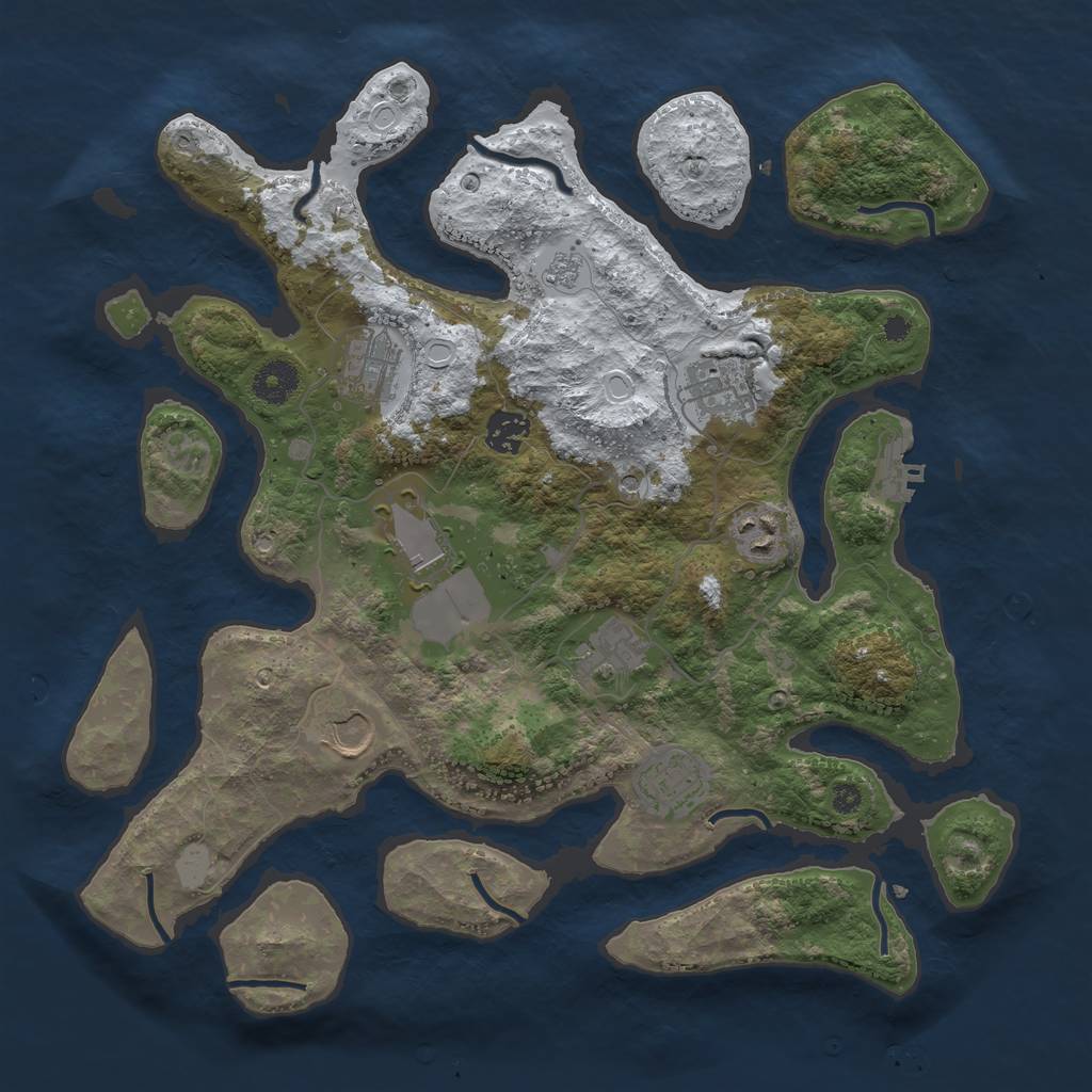 Rust Map: Procedural Map, Size: 3700, Seed: 2575103, 16 Monuments