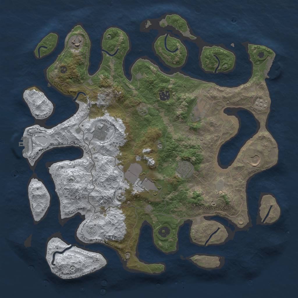 Rust Map: Procedural Map, Size: 4000, Seed: 88117, 17 Monuments