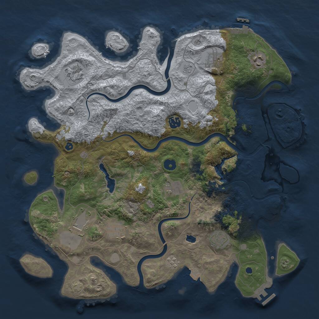Rust Map: Procedural Map, Size: 4000, Seed: 64737090, 15 Monuments