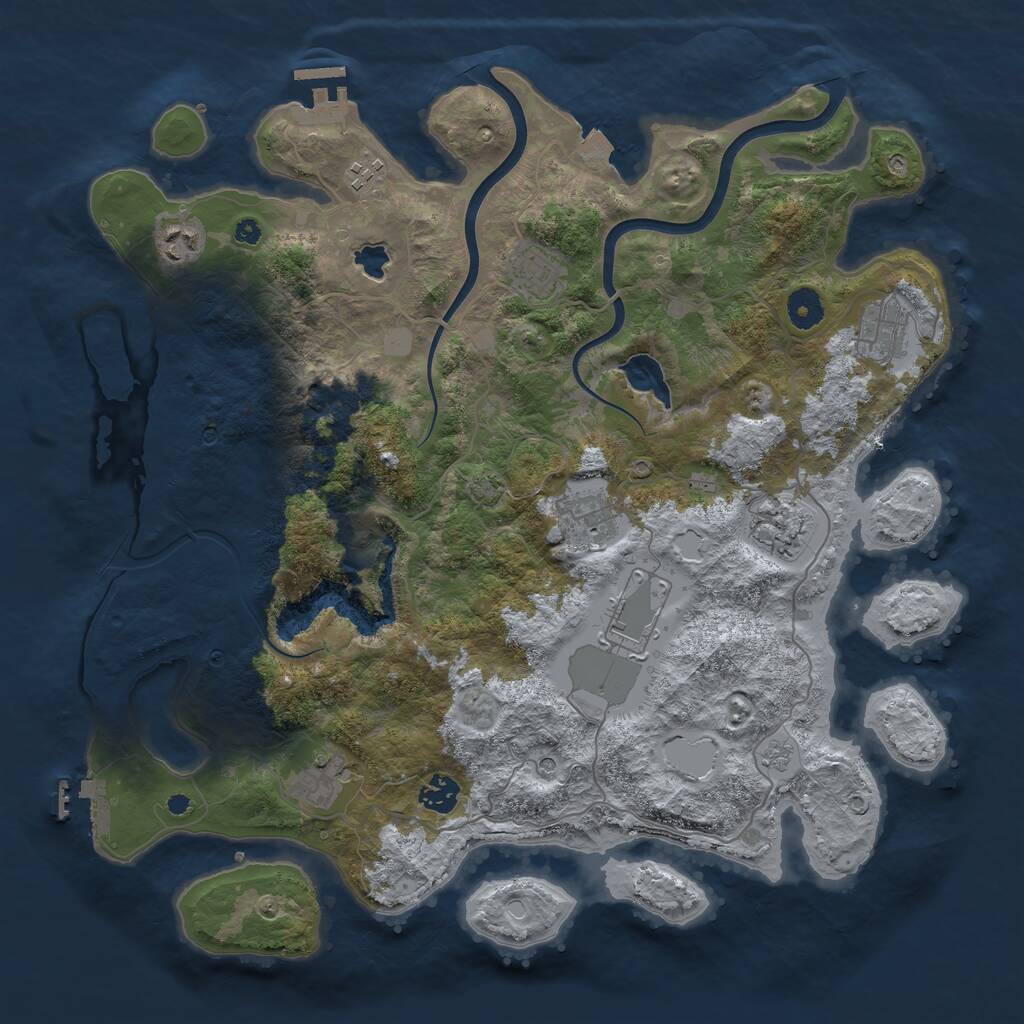 Rust Map: Procedural Map, Size: 4000, Seed: 492674, 15 Monuments