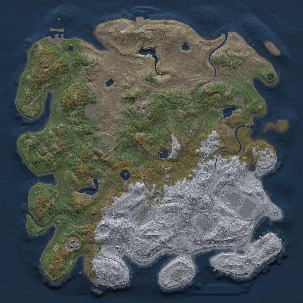 Rust Map: Procedural Map, Size: 4500, Seed: 548531962, 15 Monuments