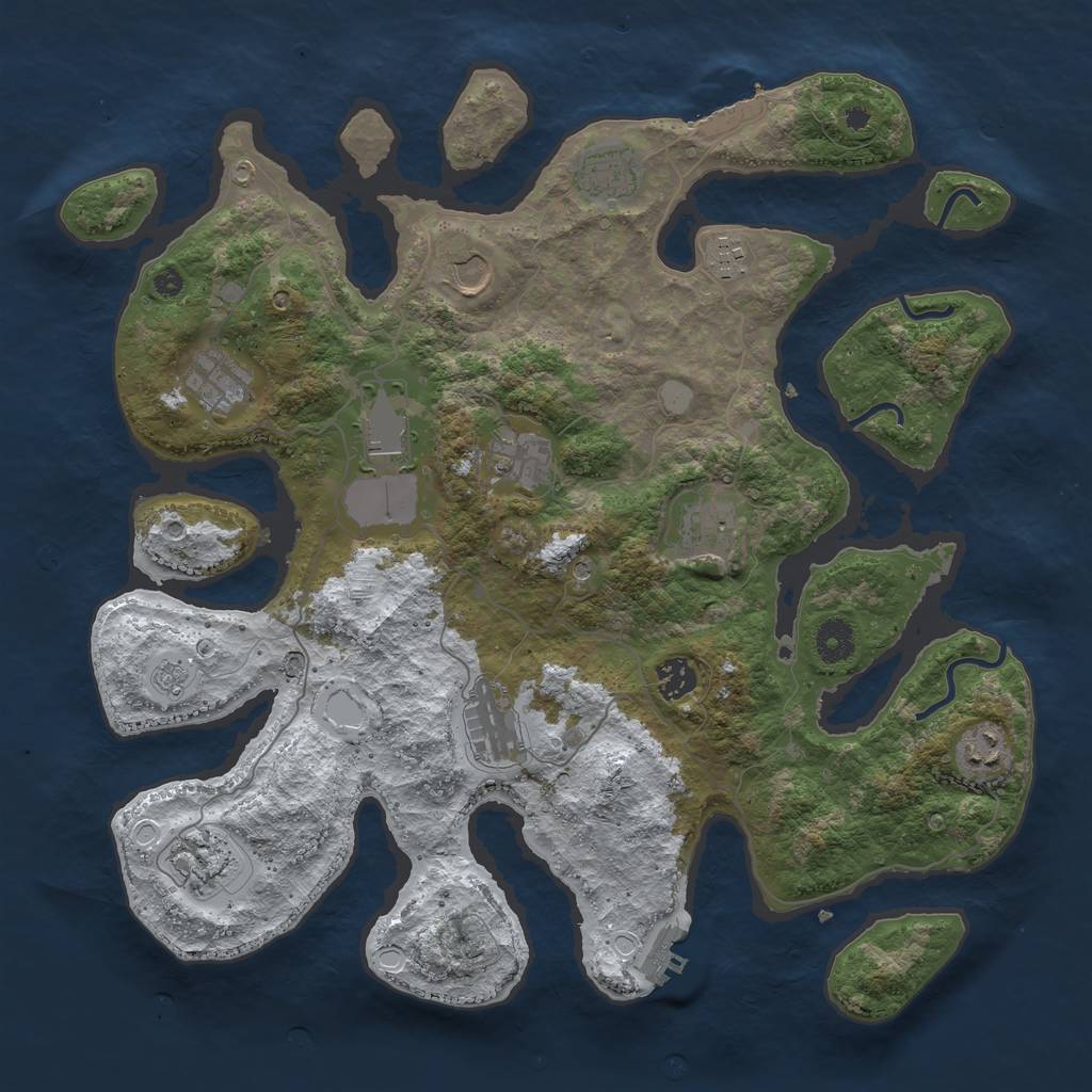 Rust Map: Procedural Map, Size: 3950, Seed: 1651547324, 20 Monuments