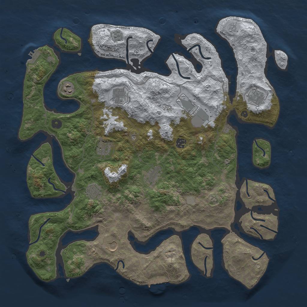 Rust Map: Procedural Map, Size: 4500, Seed: 1062910, 19 Monuments