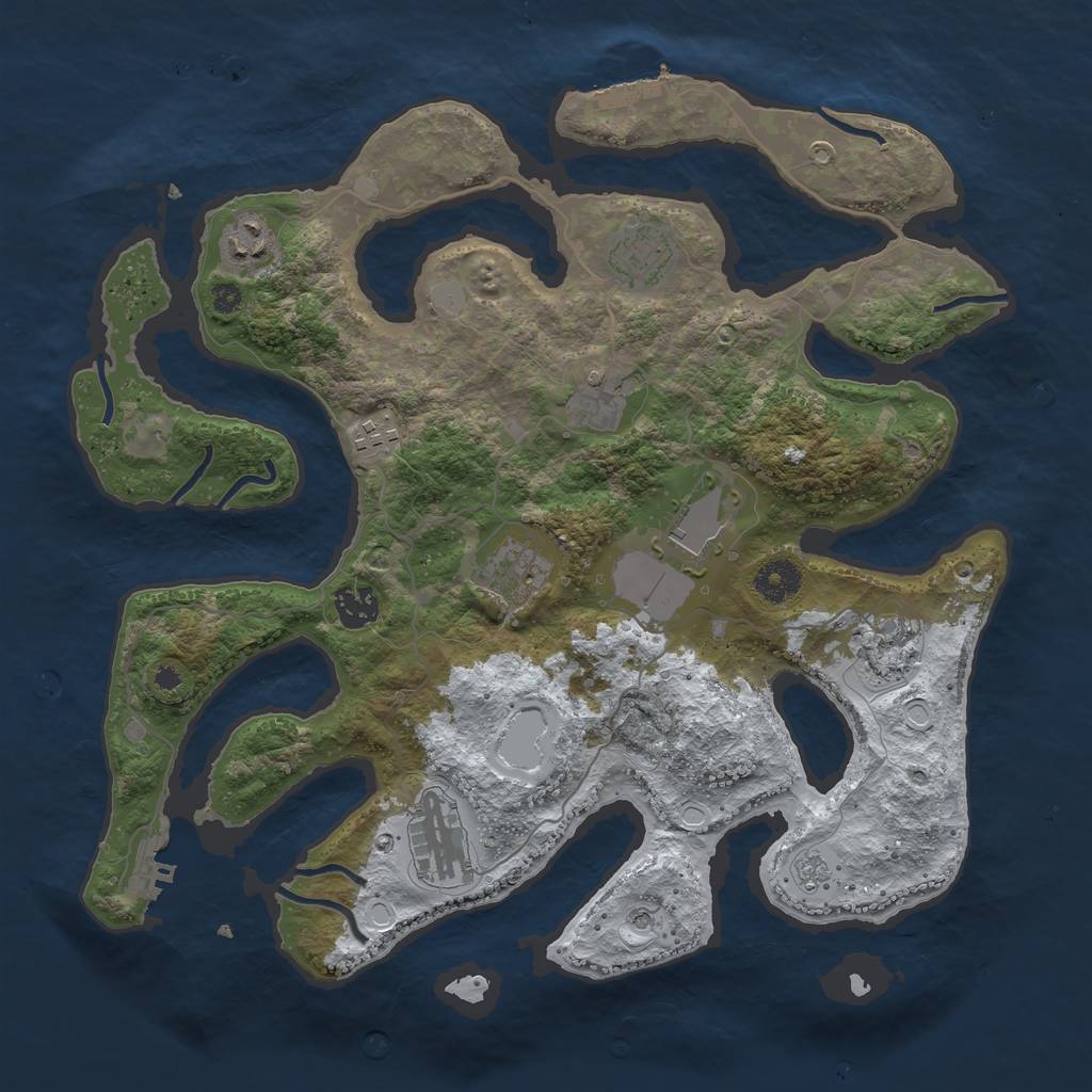 Rust Map: Procedural Map, Size: 3700, Seed: 5943035, 18 Monuments