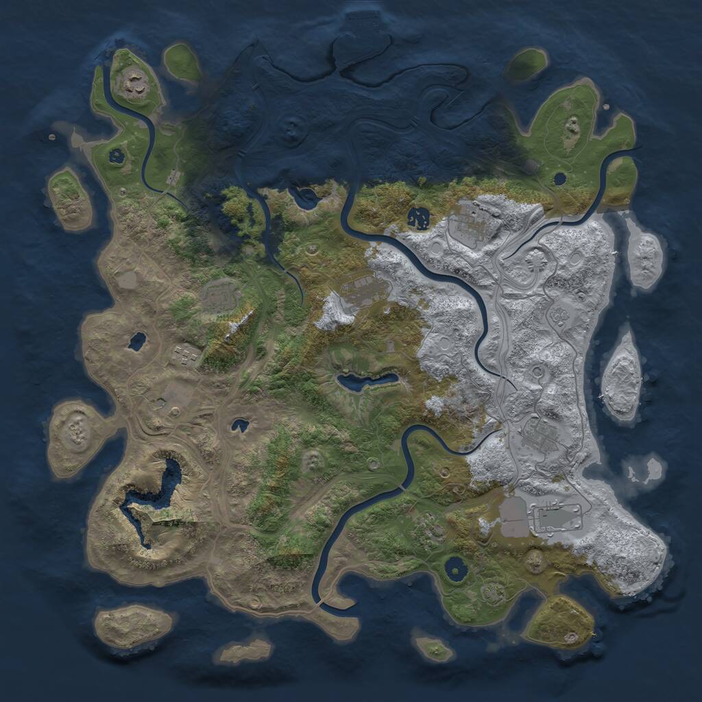 Rust Map: Procedural Map, Size: 4500, Seed: 4406132, 15 Monuments