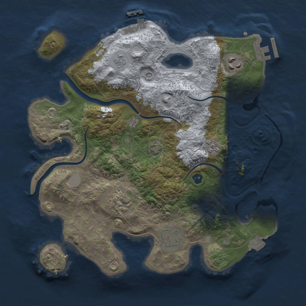 Rust Map: Procedural Map, Size: 3000, Seed: 7881648, 10 Monuments