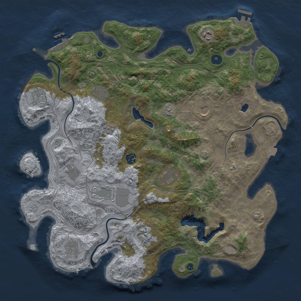 Rust Map: Procedural Map, Size: 4250, Seed: 6460280, 17 Monuments