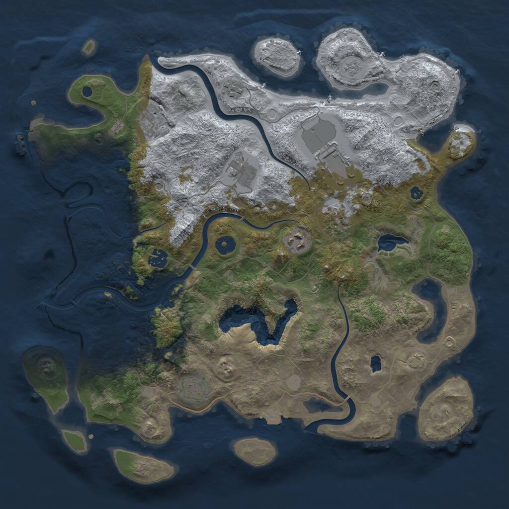 Rust Map: Procedural Map, Size: 4000, Seed: 17782, 13 Monuments
