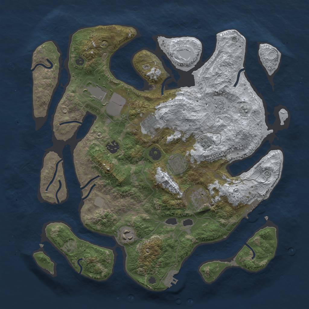 Rust Map: Procedural Map, Size: 3700, Seed: 6295330, 16 Monuments