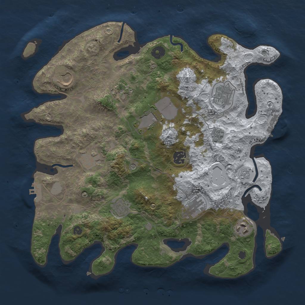Rust Map: Procedural Map, Size: 3500, Seed: 75395632, 19 Monuments